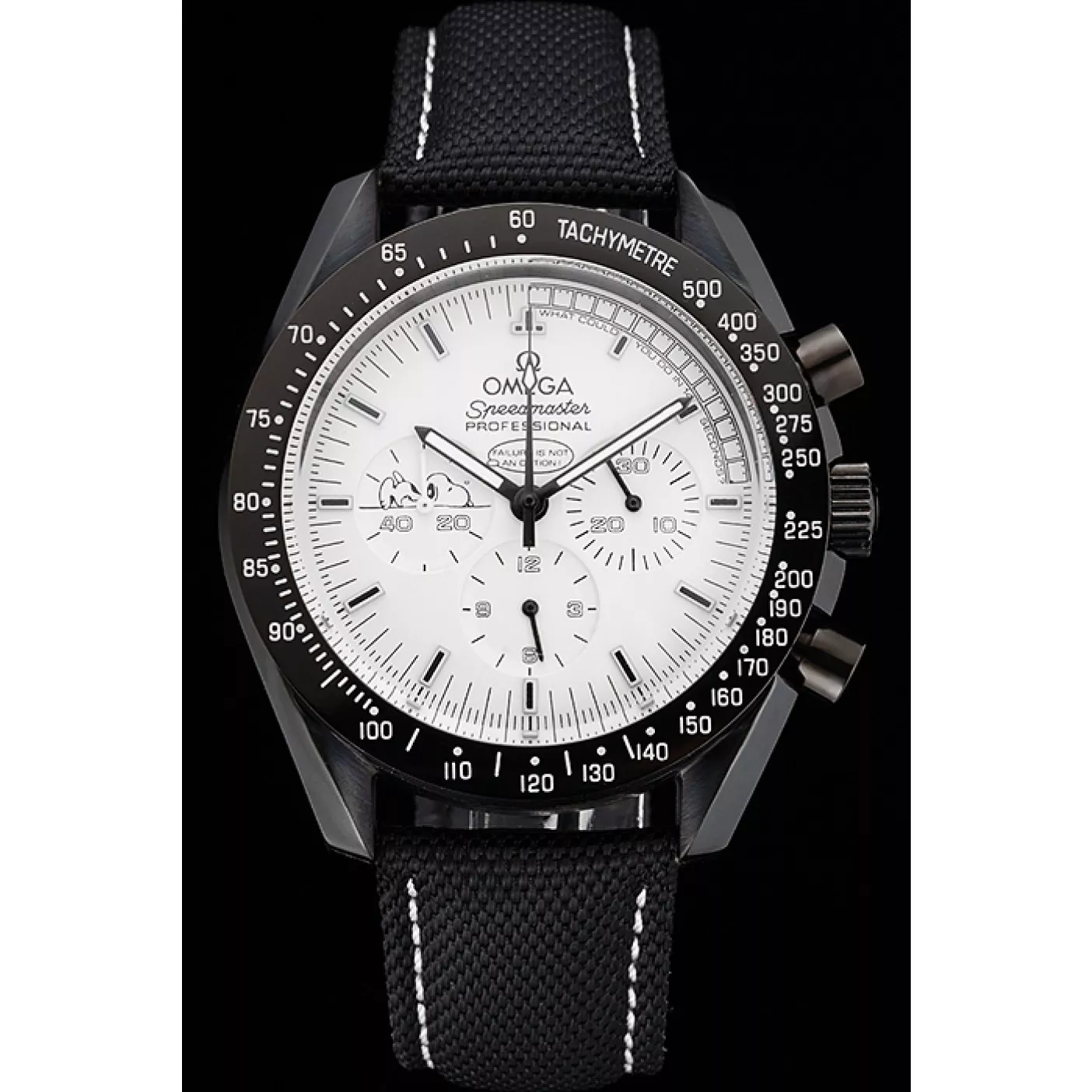 Affordable Omega Speedmaster Professional Apollo 13 Silver Snoopy Award White Dial Black Case Black Nylon Strap 0115