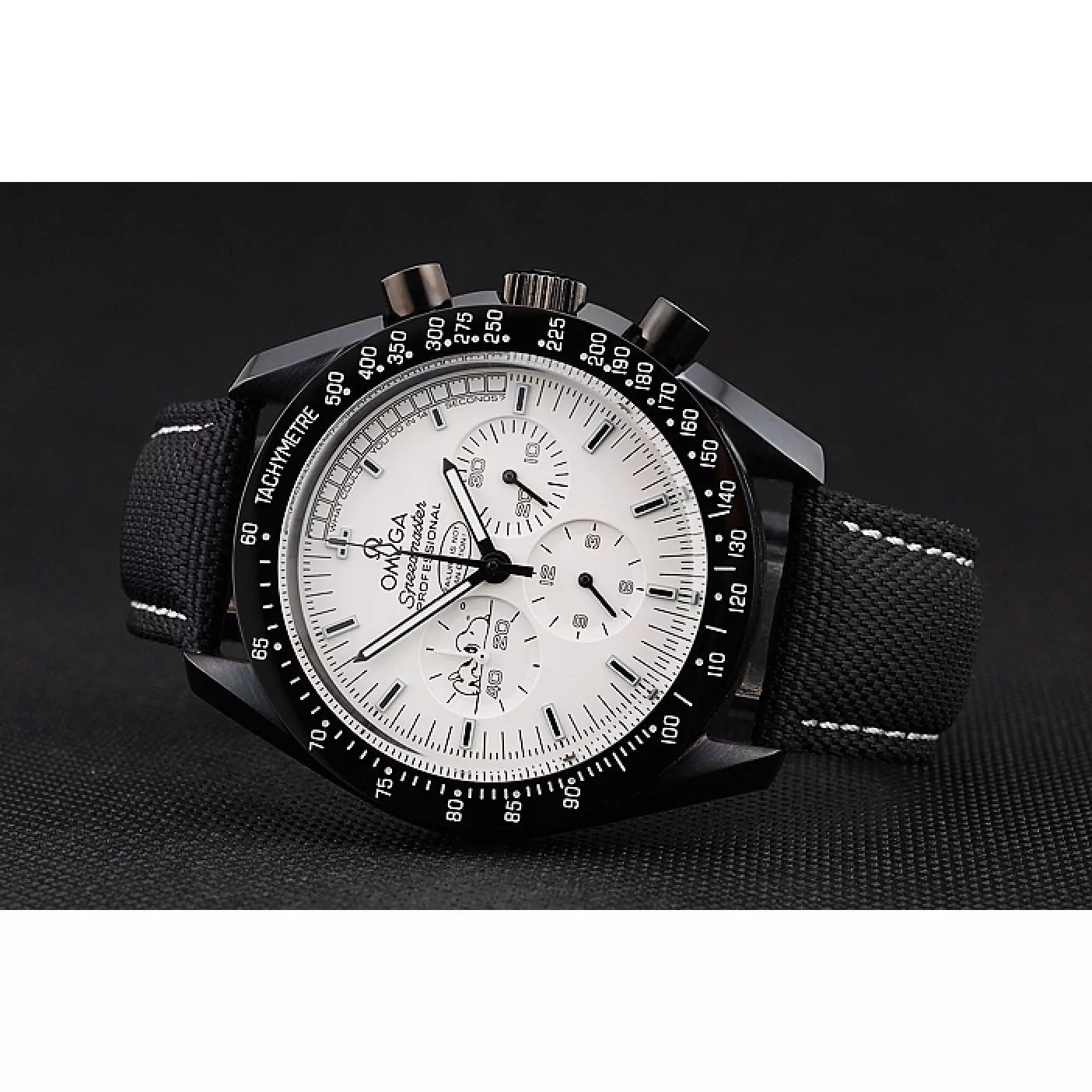 Affordable Omega Speedmaster Professional Apollo 13 Silver Snoopy Award White Dial Black Case Black Nylon Strap 0115