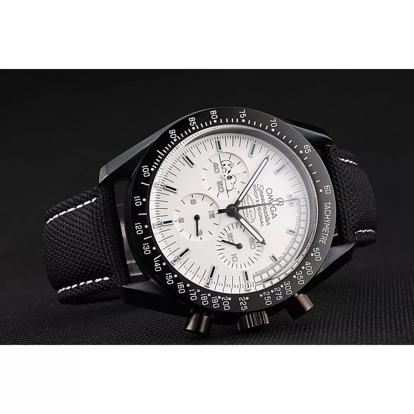 Affordable Omega Speedmaster Professional Apollo 13 Silver Snoopy Award White Dial Black Case Black Nylon Strap 0115